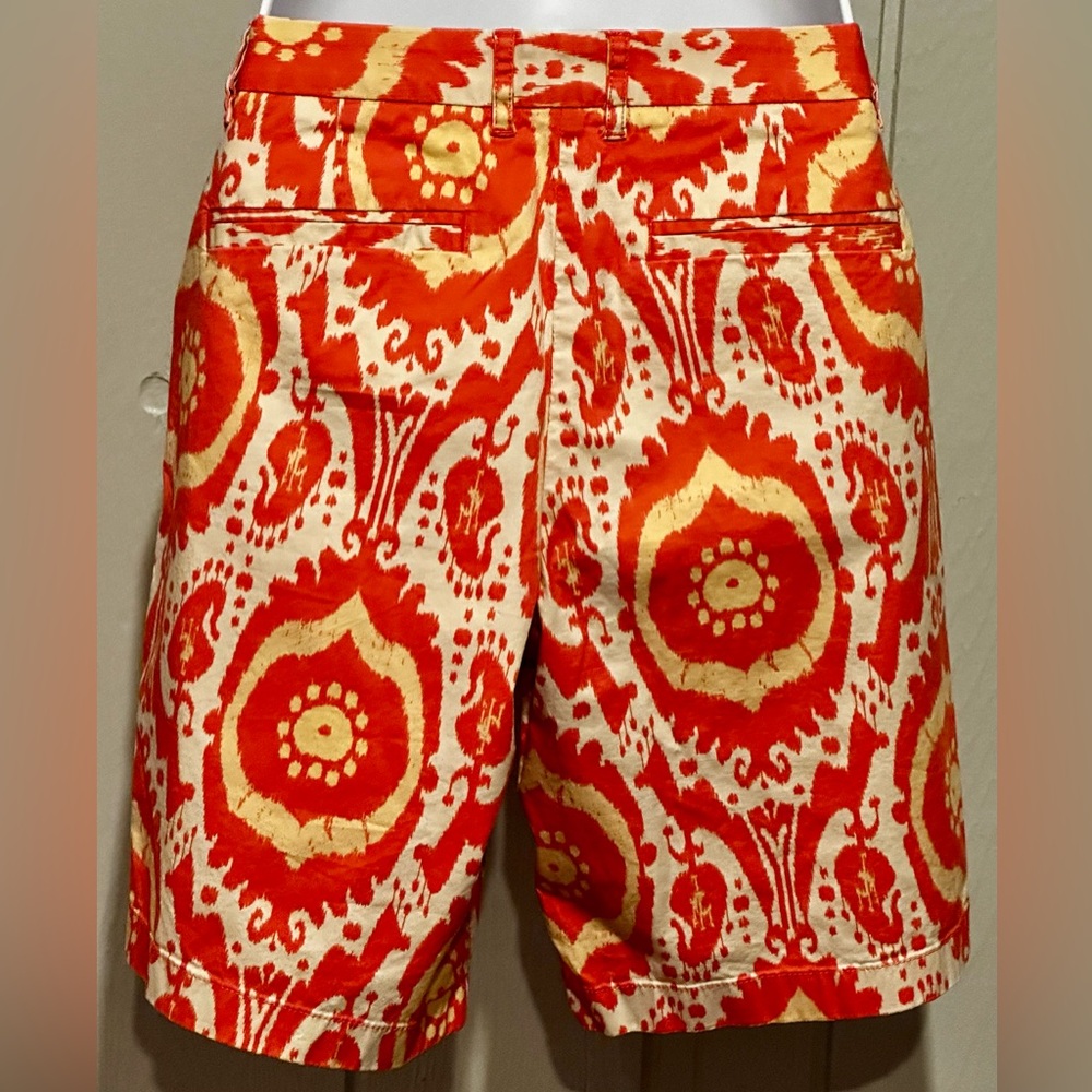 J. Crew Orange & Cream Patterned Women Shorts - Picture 5 of 5